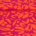 Blusen- und Kleiderstoff - Blätter Abstrakt Fuchsia