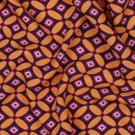 Viscose - Retro Bordeaux Oranje EcoVero