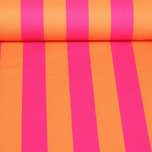 Toile canevas - Rayures Rose vif Orange