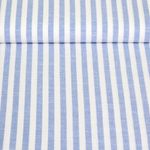 Coton - Rayures teintées dans la masse Blanc Bleu