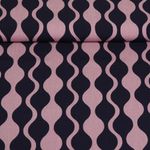 Viskose - Wellen Retro Navy EcoVero 