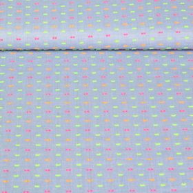 Baumwoll-Webware Dobby Jeansblau Neon Snaply