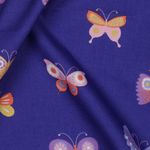 Popeline coton - Papillons imprimé foil cobalt