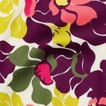 Katoen satijn – Bloemen Aubergine