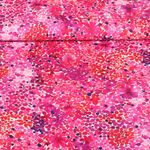 Voile de coton - Impression digitale Fleurs Batik Rose vif