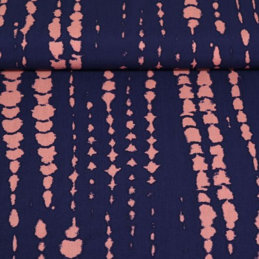 Viskose - Batik Navy Altrosa