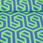 Blusen- und Kleiderstoff - Stretch Labyrinth Blau Grün