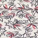 Blusen- und Kleiderstoff - Stretch Blumen Weiß