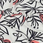 Tecido para blusa e vestido - flores elásticas brancas