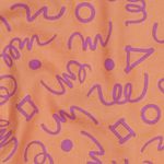 Bomullspoplin - Geometriska persika