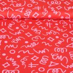 Baumwoll-Popeline - Geometrics Rot