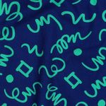 Bomullspoplin - Geometriska blå