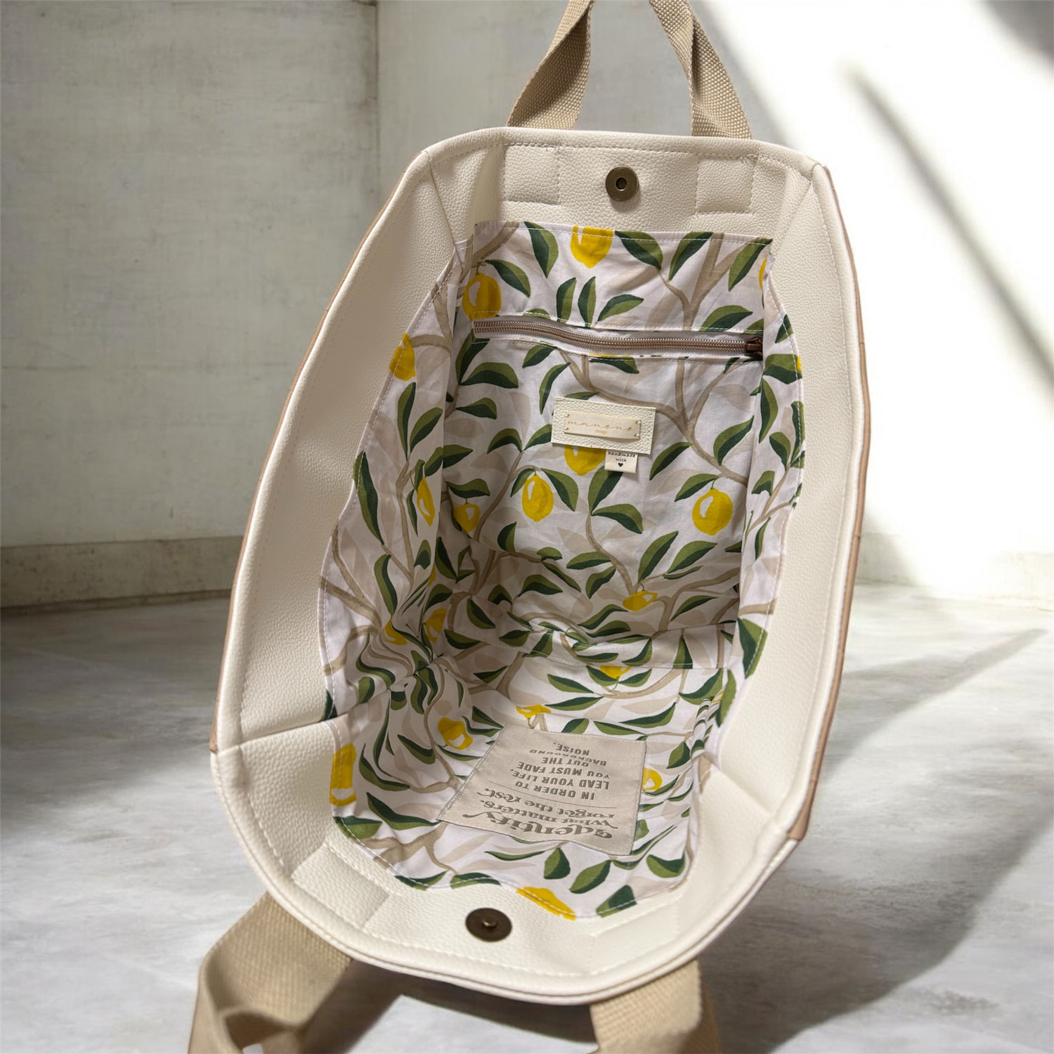 Beschichtete Baumwolle - Zitronen Weiß-1 Beschichtete Baumwolle - Zitronen Weiß-1