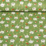 Coton - Visages de lapins Vert