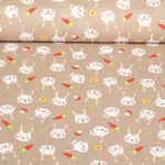 Tissu coton - Petits lapins Sable