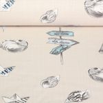 Baumwoll Canvas - Maritim Hafen Grau