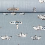 Baumwoll Canvas - Maritim Hafen Blau