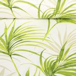 Toile de coton canevas - Feuilles de palmiers Blanc Vert