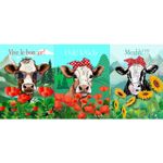 Canvas Panel - Glückliche Kühe Multicolor