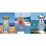 Panneau de Canevas - Chiens matelots Multicolore