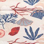 Baumwoll-Cretonne - Muscheln und Korallen Grau Rot