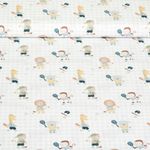 Baumwoll-Popeline - Play Tiersport Weiß Multicolor