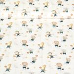 Baumwoll-Popeline - Play Tierbasketball Weiß Multicolor