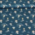 Baumwoll-Popeline - Play Tierfußball Petrol Multicolor