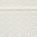 Popeline de coton - Cercles fleuris Monet Ecru