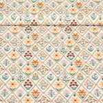 Popeline de coton - Décor de fleurs Monet Ecru