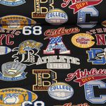 Sommersweat - French Terry College Schwarz Angeraut