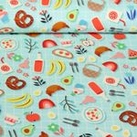 Organic Canvas - Hamburger Liebe Digitaltryck Picknickfest Turkos