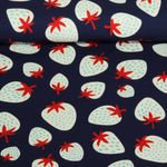 Bio Canvas - Hamburger Liebe Digitaldruck Picknick Strawberries Navy