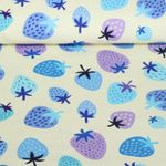 Bio Canvas - Hamburger Liebe Digitaldruck Picknick Strawberries Ecru