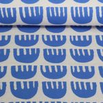 Biologische jacquard jersey - Picknick Tulpen Blauw