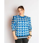 Jersey jacquard bio - Hamburger Liebe Picknick Tulips Bleu-1