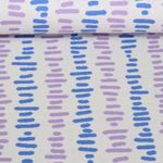 Bio Jacquard Jersey - Hamburger Liebe Picknick Meadow Beige Blau