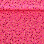 Biologisch katoensatijn - digitale print picknick kersen roze