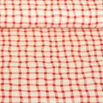 Ekologisk Muslin Smooth - Digital Print Picnic Check Röd