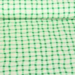 Ekologisk Muslin Smooth - Digital Print Check Green