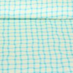 Ekologisk Muslin Smooth - Digital Print Picnic Check Turkos