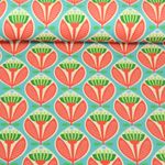 Organic Jersey - Hamburger Liebe Digitale print Picknick Buds Turquoise