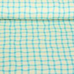 Bio Jersey - Hamburger Liebe Digitaldruck Picknick Check Türkis