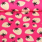 Organic Jersey - Hamburger Liebe Digitale Print Picknick Aardbeien Roze