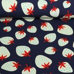 Organic Jersey - Hamburger Liebe Digitale Print Picknick Aardbeien Navy