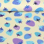 Organic Jersey - Hamburger Liebe digitale print Picknick Aardbeien Ecru