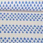 Ekologisk Jacquard Jersey - Picnic Drops Ecru Blue