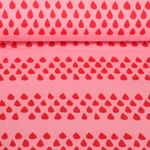 Biologische jacquard jersey - Picknickdruppels Roze Rood
