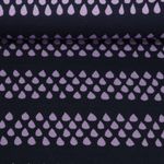 Jersey jacquard bio - Hamburger Liebe Picknick Drops Bleu marine foncé Lilas-0