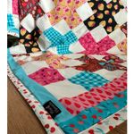 Panneau Popeline de coton bio - Hamburger Liebe Picknick Cheater Quilt Noir-3